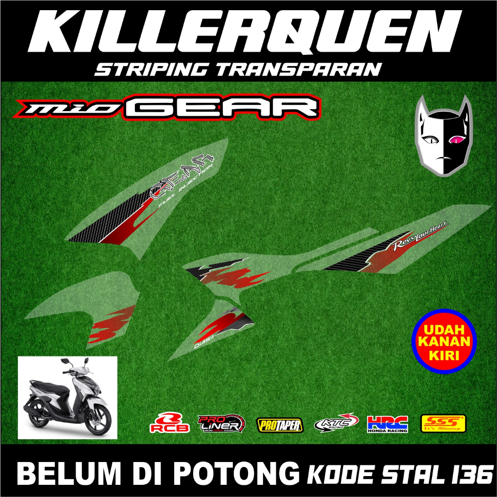Stiker Transparan GEAR 125 Anti Luntur keren Striping GEAR 125 Striping Yamaha GEAR 125 SEMI TRIBAL