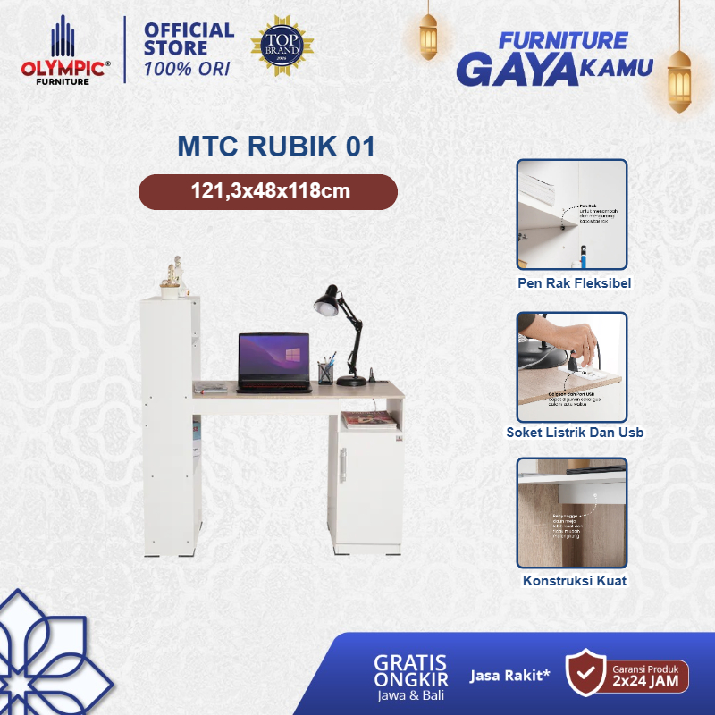 Olympic Meja Tulis Console / Meja Belajar / Meja Kantor / Meja Minimalis - MTC Rubik