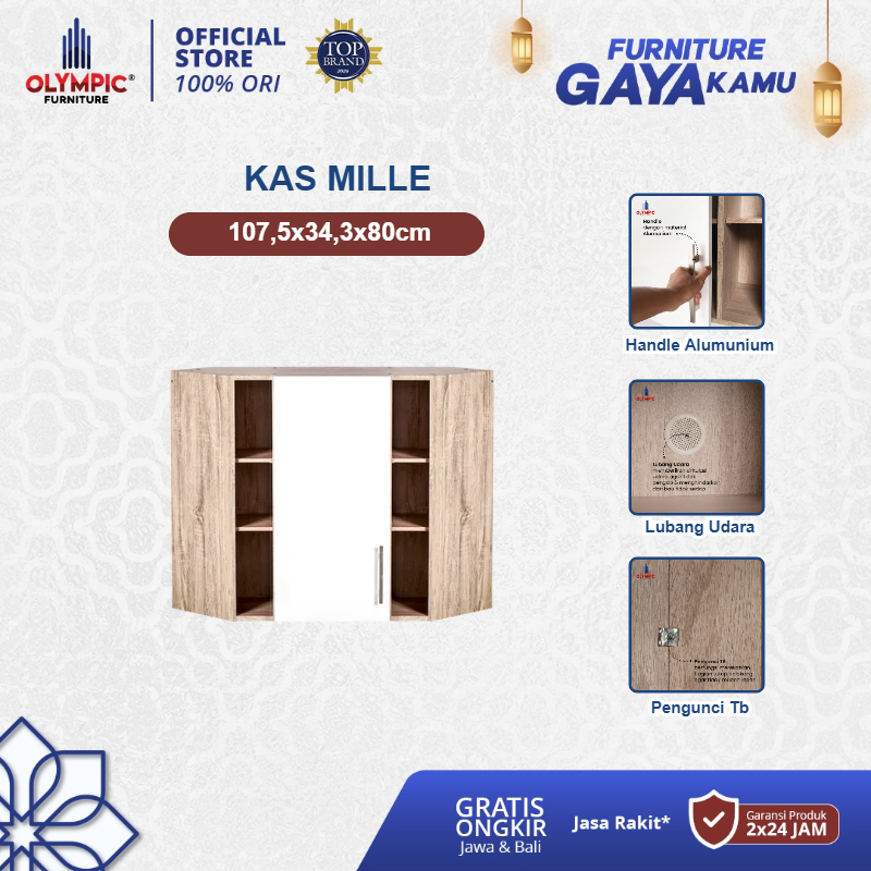 Olympic Kitchen Set Sudut Atas / Rak Dapur / Kabinet Atas / Rak Sudut - KAS Mille