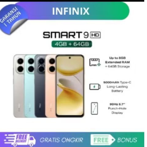 HP Infinix Smart 9 ram 4+4/64 resmi original