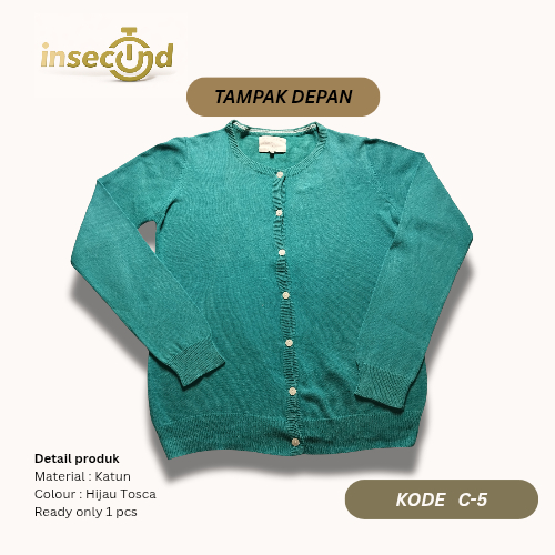 [Second] Cardigan Wanita Hijau Tosca