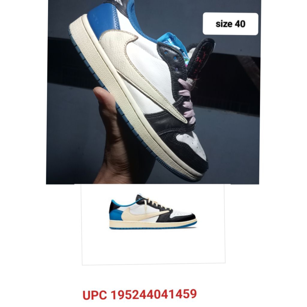 aj 1 low Travis fragmen size 40 original second