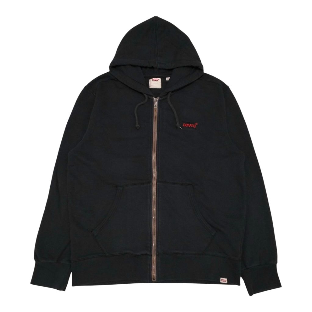 Zipper Hoodie LEVIS Logo Hitam / Black Second Original