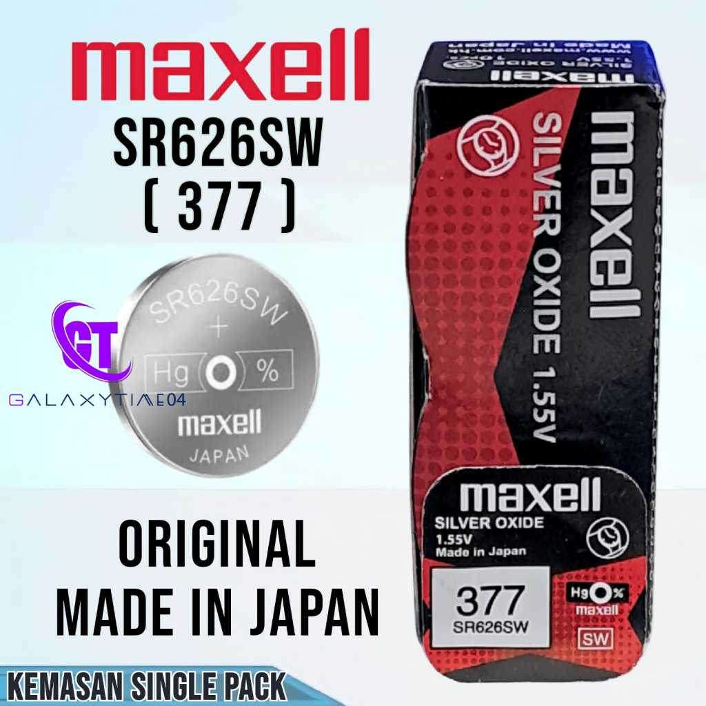 Maxell Baterai Jam Tangan 377 SR626SW Original Japan Batre SR 626 SW LR626 L626F AG4 SR66 Satuan