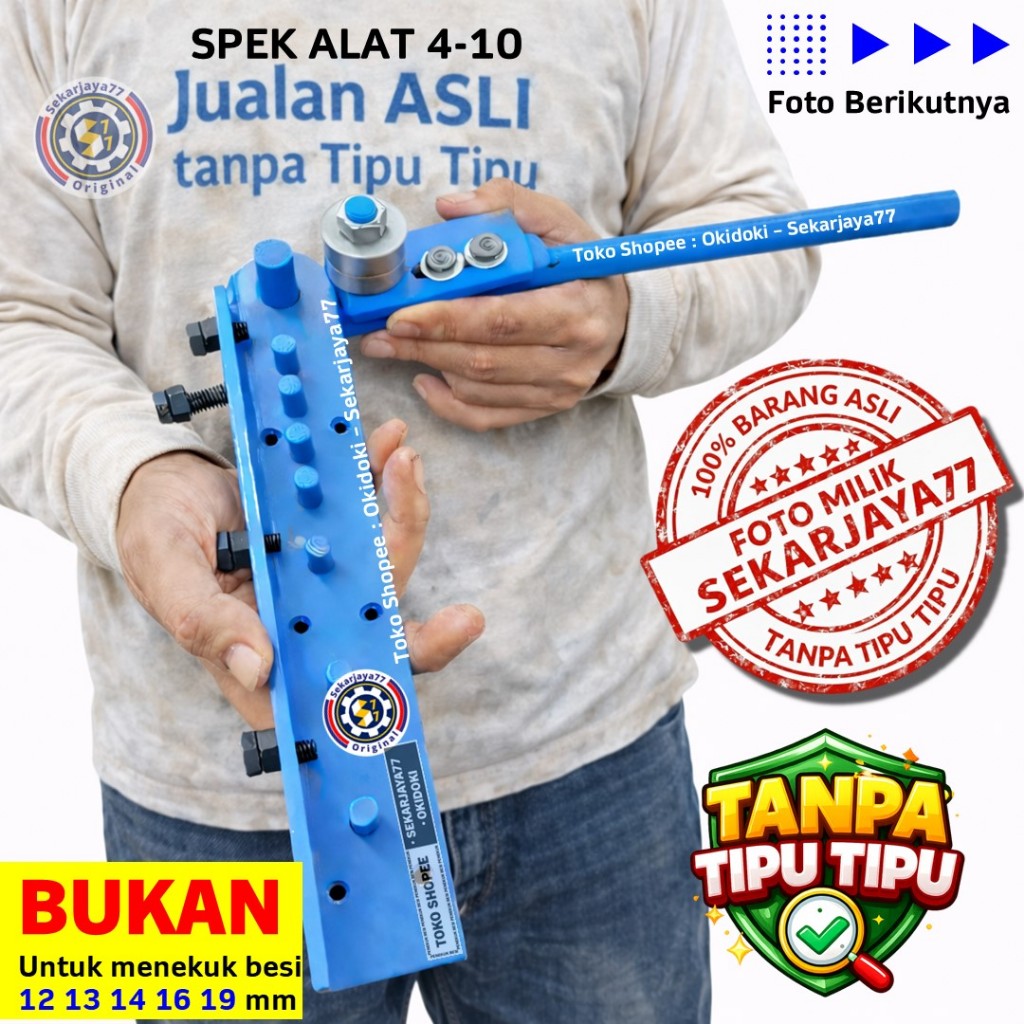 Sekarjaya77 Alat Tekuk Besi BIRU Laker Baja Bubut Untuk Besi 4 6 8 10 SJO08