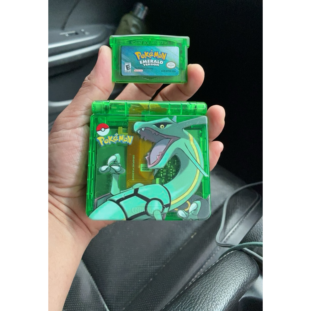 gameboy sp 001 ips screen lcd v3 pokemon rayquaza edition