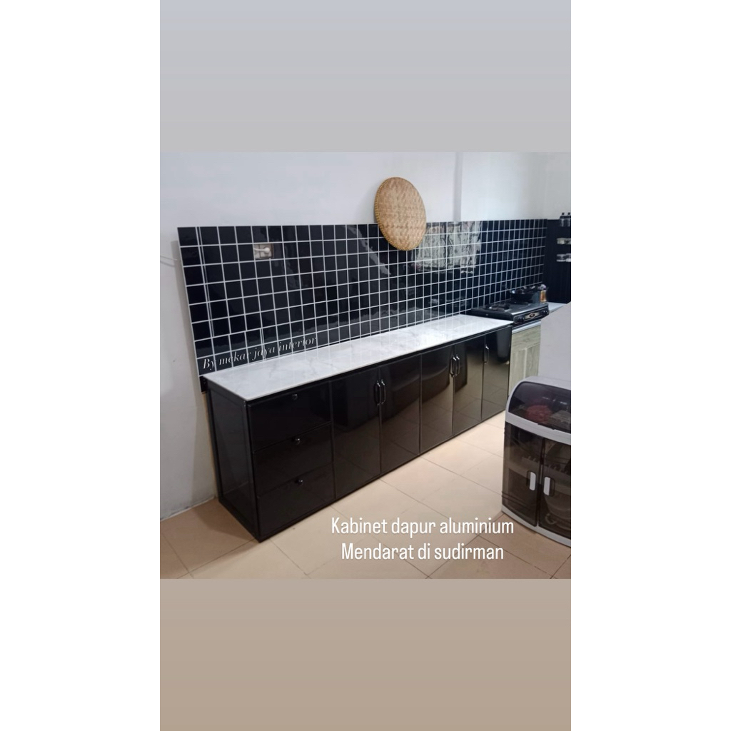 meja aluminium 240x80x50