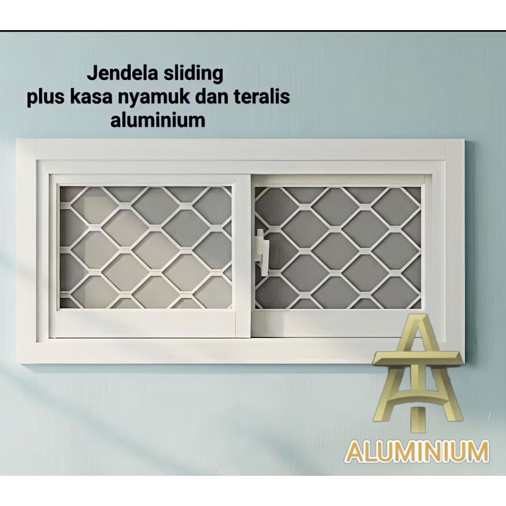 jendela sliding tralis kasa nyamuk Aluminium (tinggi 40cm)