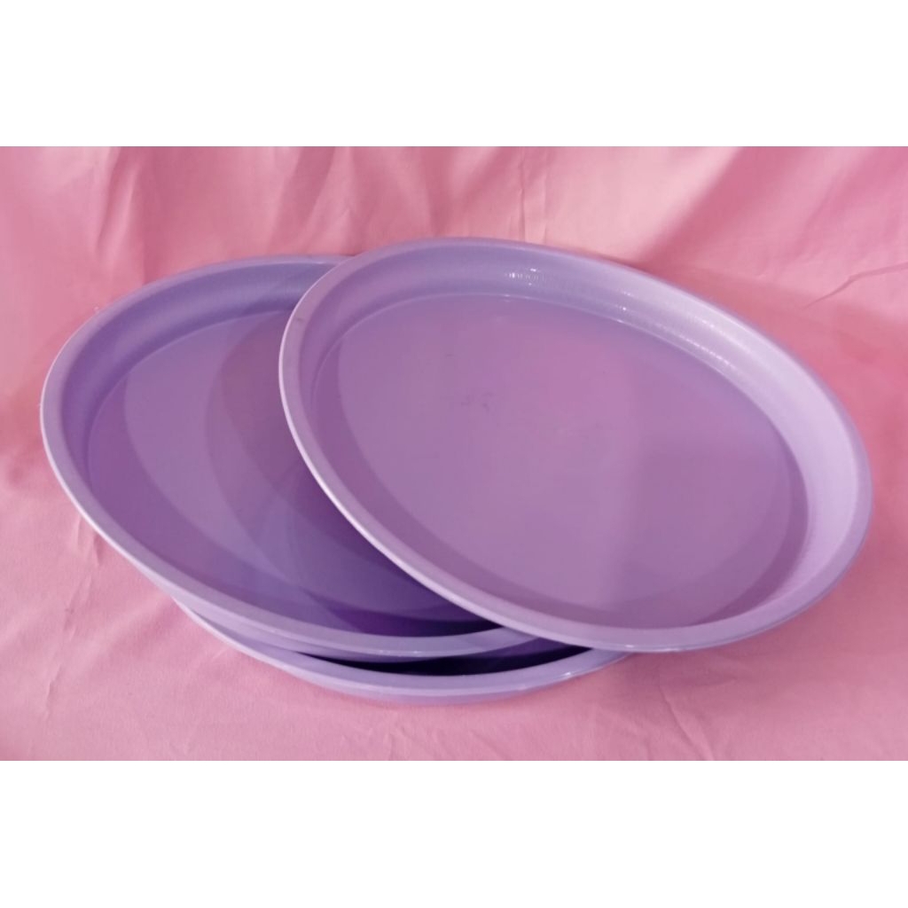 3 PCS NAMPAN PLASTIK BULAT UNGU POLOS MURAH MERIAH