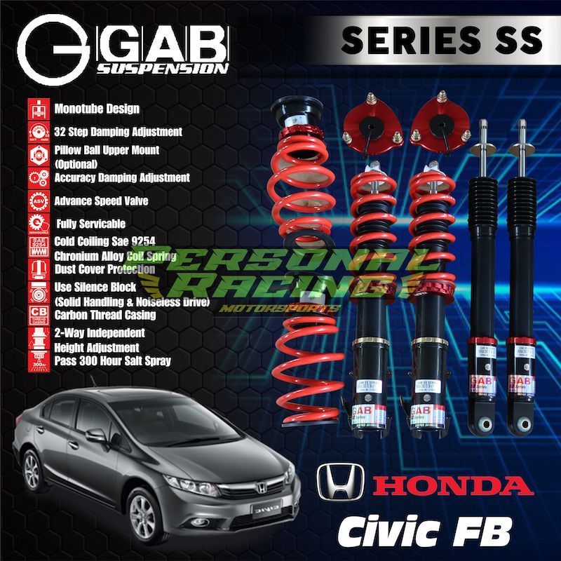Aksesoris Suspensi Shockbecker Per Coilover GAB SS Series CIVIC FB 12+