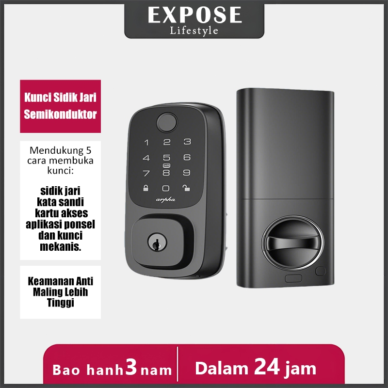 Smart Doorlock Kunci Pintu Otomatis Standar Amerika dukung sidik jari kata sandi dan kartu RFID