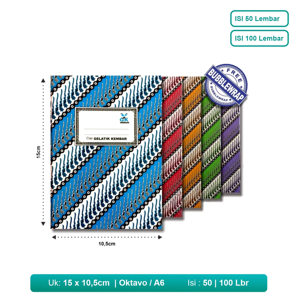 buku OKTAVO/ BUKU BATIK KECIL/BUKU CATATAN ISI 50 100
