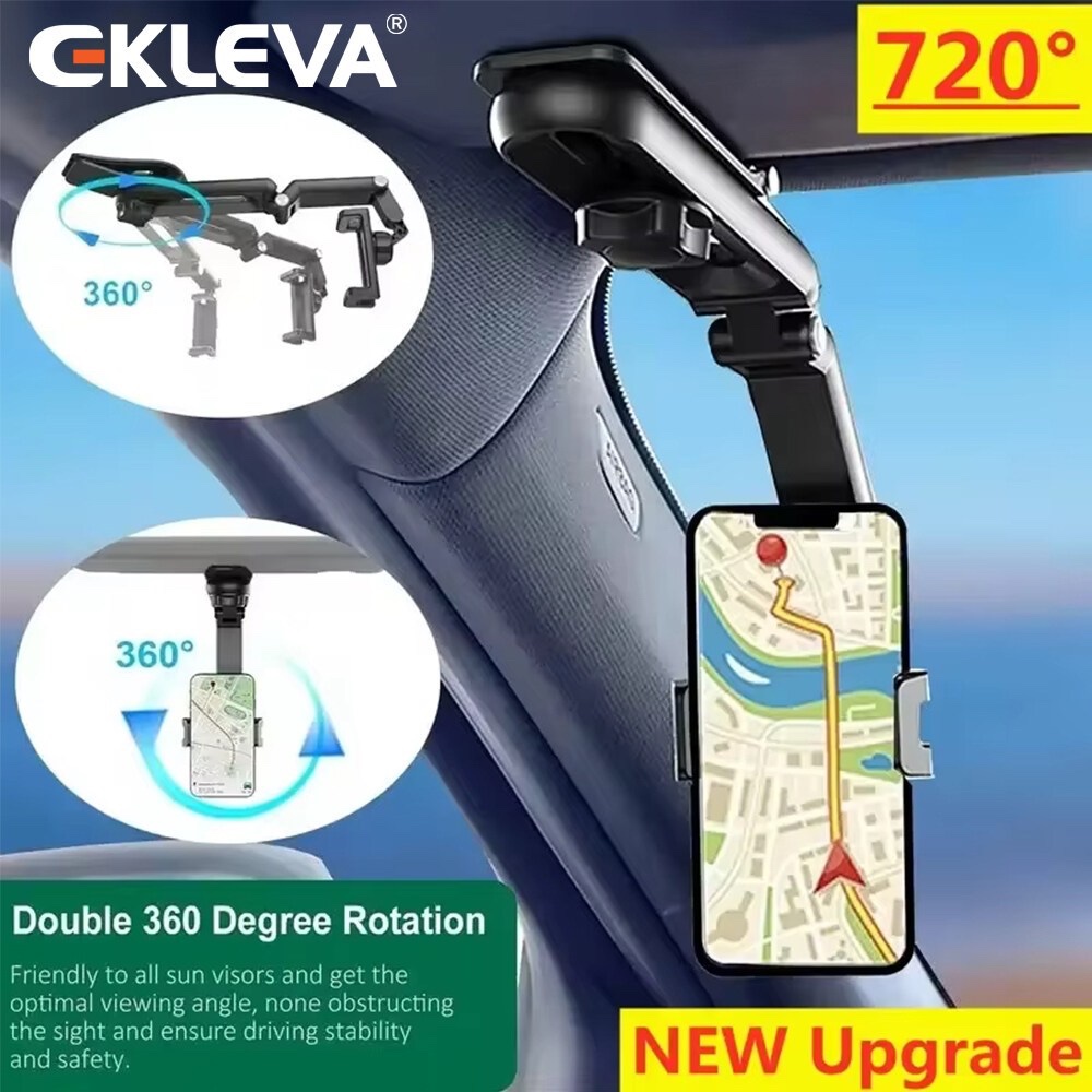EKLEVA Dudukan Ponsel Mobil Universal Spion 360° Rotasi