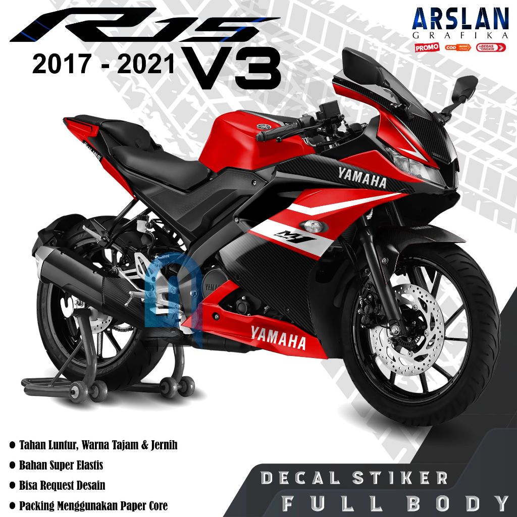 Decal R15 V3 Full Body Keren - Stiker Motor R15 V3 Full Body Gagah - Variasi / Desain Model M1