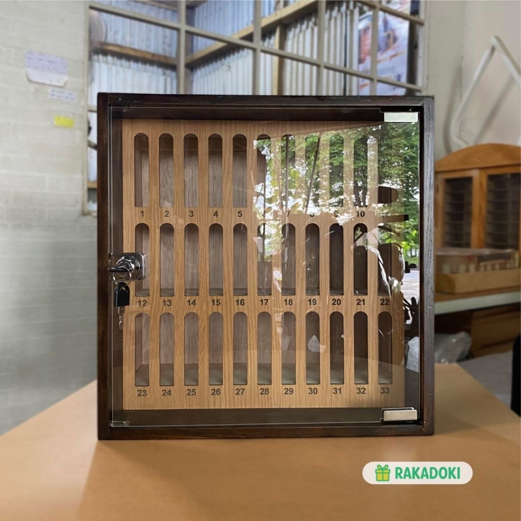 Rak Tempat HP 30 Slot Rak HP Service Management Box Rak Penyimpanan HP Susun Kayu