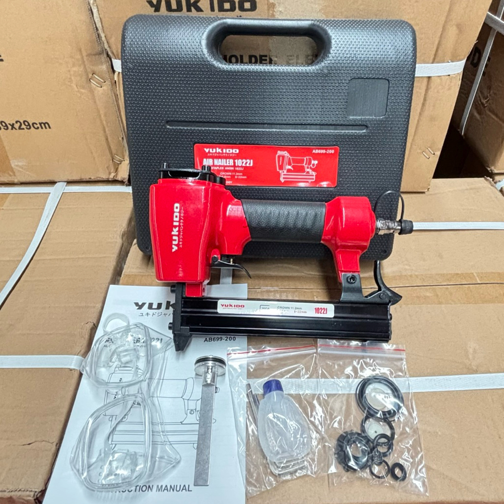 YUKIDO 1022J Mesin Stapler Angin Air Brad Nailer Yukido Staples Angin Air Nailer 1022J