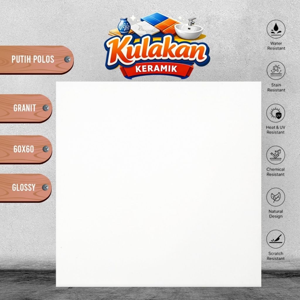 Granit Lantai Kilap 60x60 Putih Polos
