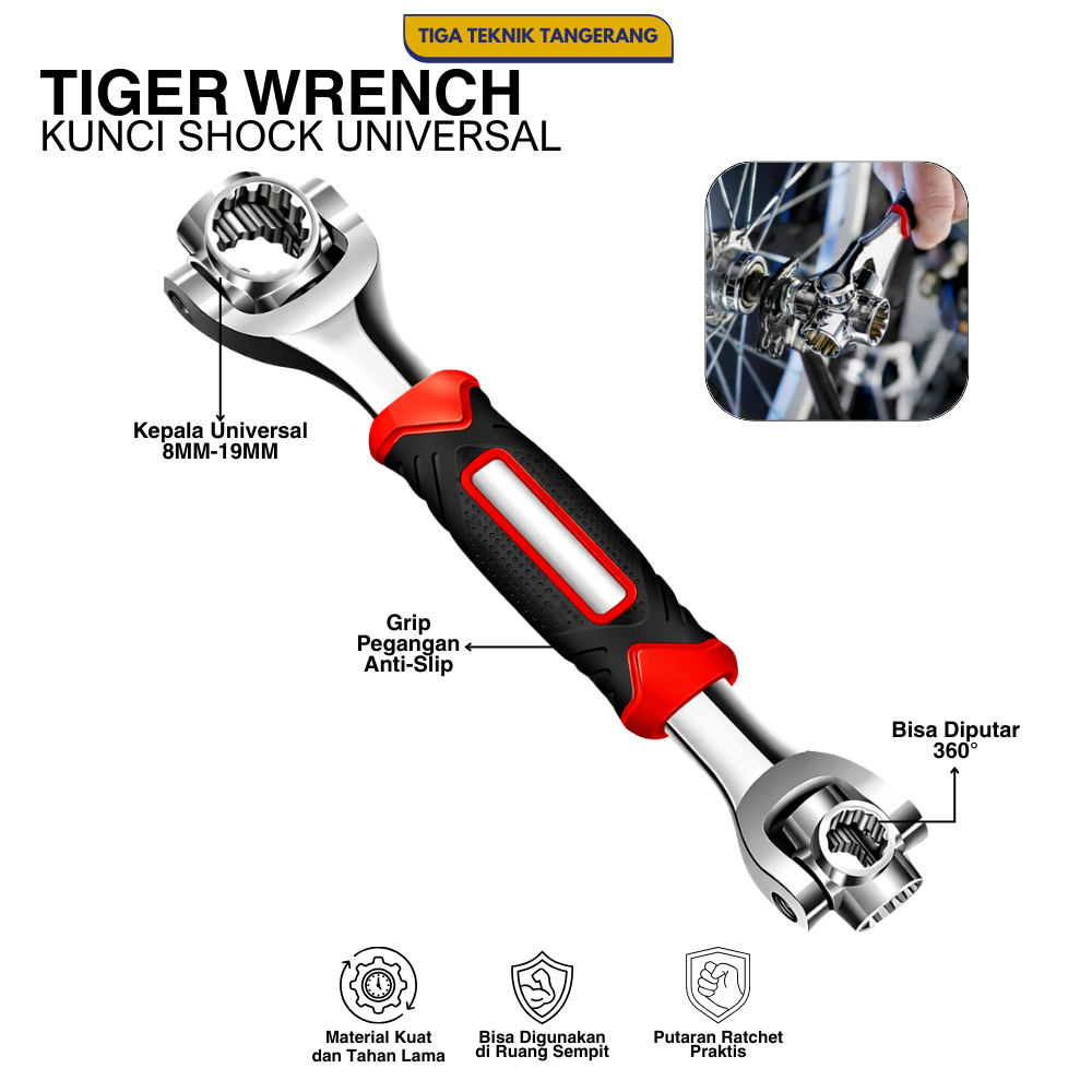 Kunci Pas Multifungsi 48 In 1 Tiger Wrench Kunci pas Socket Multifungsi