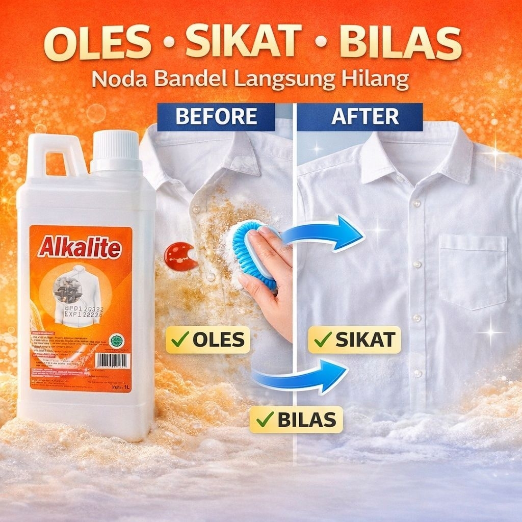 Alkalite Laundry / Alkali Laundry / Pembuka Serat Kain / Booster Deterjen 1L
