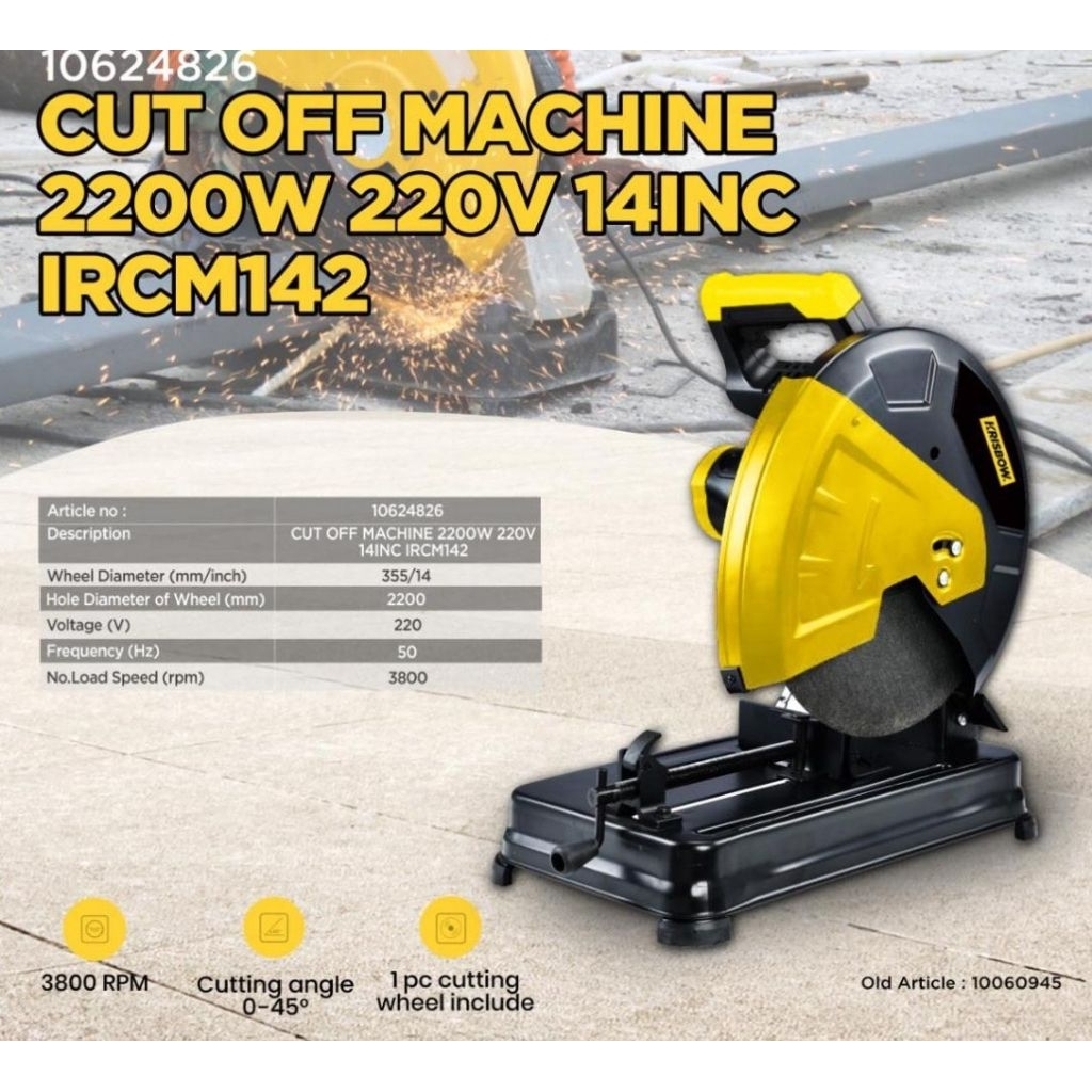 Krisbow IRCM 142 mesin potong besi 14"inc cut off machine krisbow