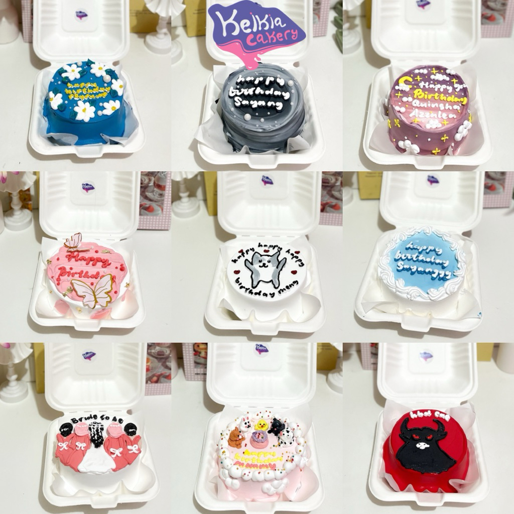 (BISA DADAKAN) Korean Bento Cake D. 10 cm | Custom Bento Cake | Korean Lunch Box Cake Bandung