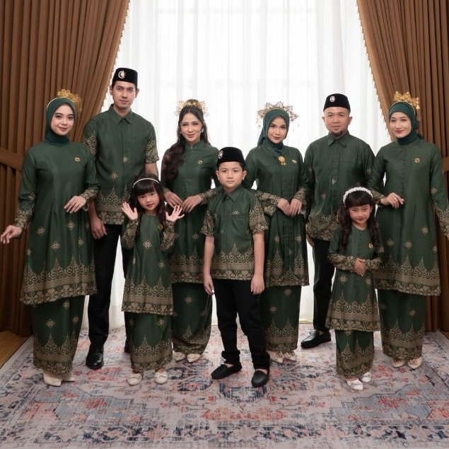 ELYANA BAJU KURUNG MOTIF PUCUK REBUNG - SETELAN KURUNG MALAYSIA -  ONE SET MOTIF - ONE SET WANITA