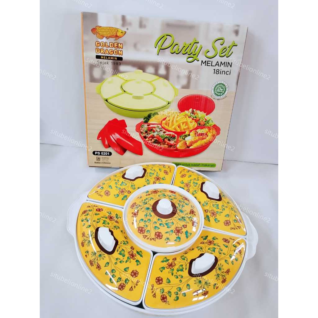 NEW Prasmanan Party Set Jumbo Melamine Motif  18inc / PS 0201 (GOLDEN DRAGON MELAMINE)