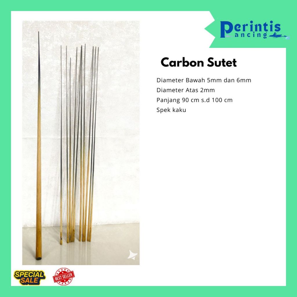Carbon Sutet Bahan Joran Pancing / Carbon Solid Sutet P 90cm - 100cm