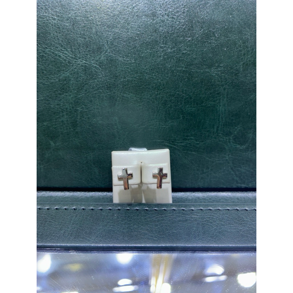 Laris Jewellery Giwang emas putih model salib