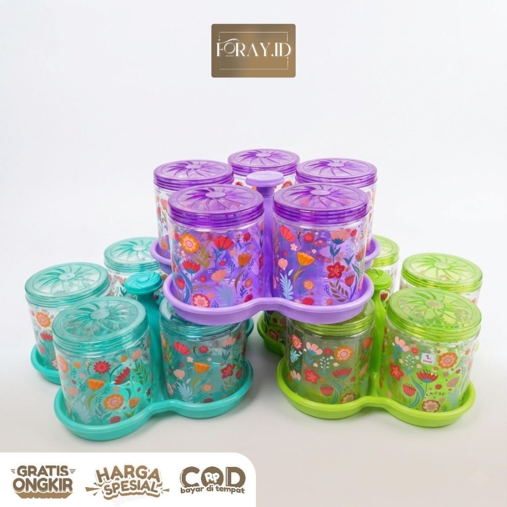 Toples Nampan Aurum  Set 5 |Toples nampan 850ml