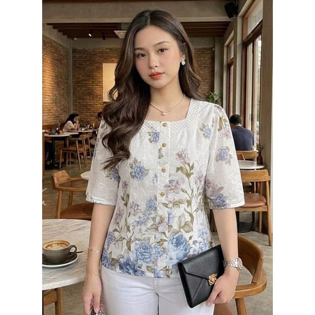 Blus katun bordir standar dan jumbo