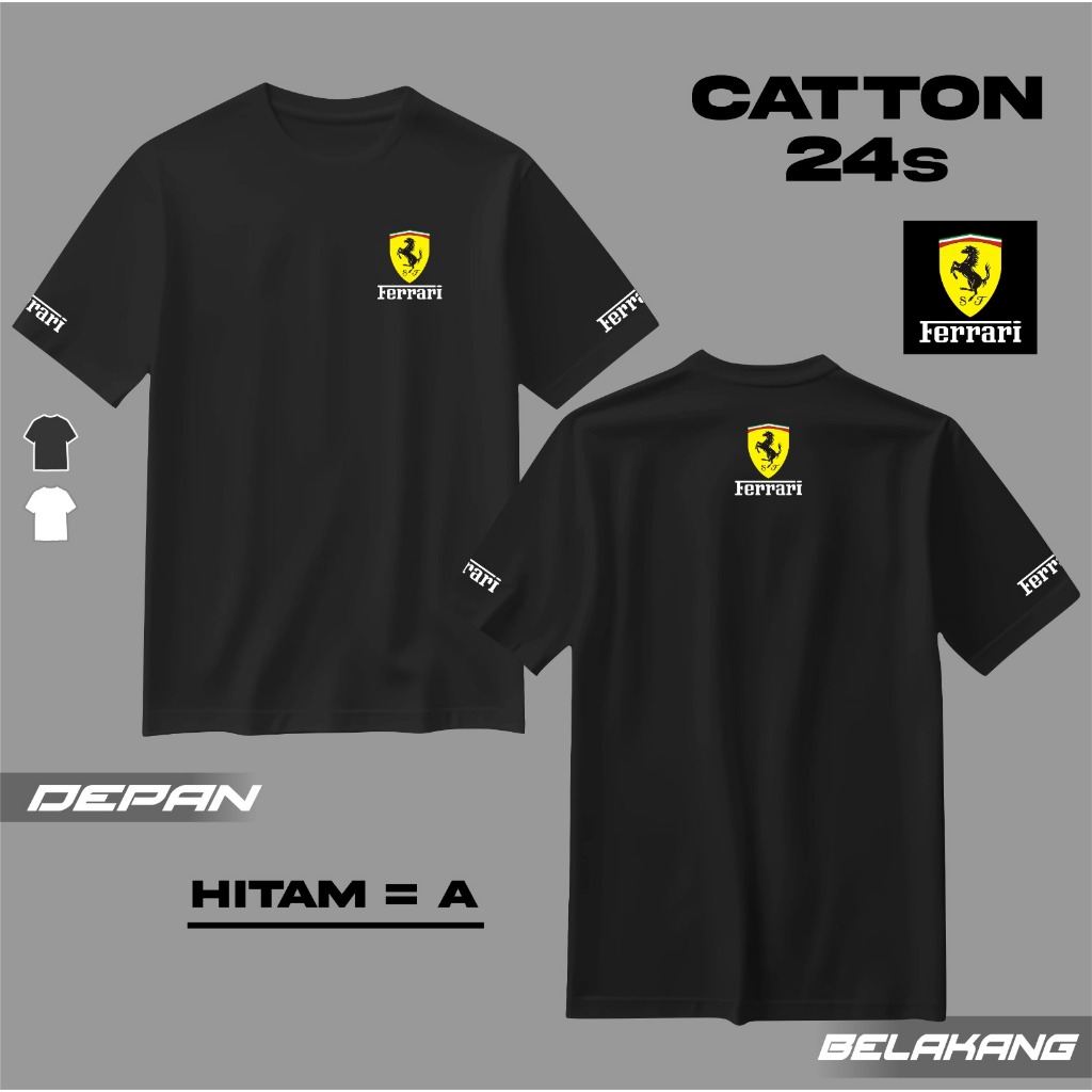 KAOS FERRARI / KAOS MOBIL SUPERCAR / COTTON 24s PREMIUM