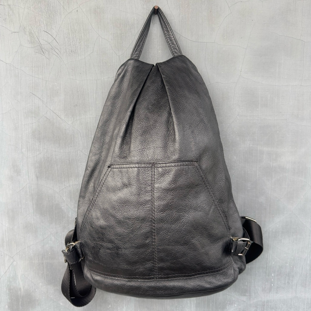 Tas Ransel Kulit Asli Backpack Wanita Kulas Cewek Cewe Hitam Black