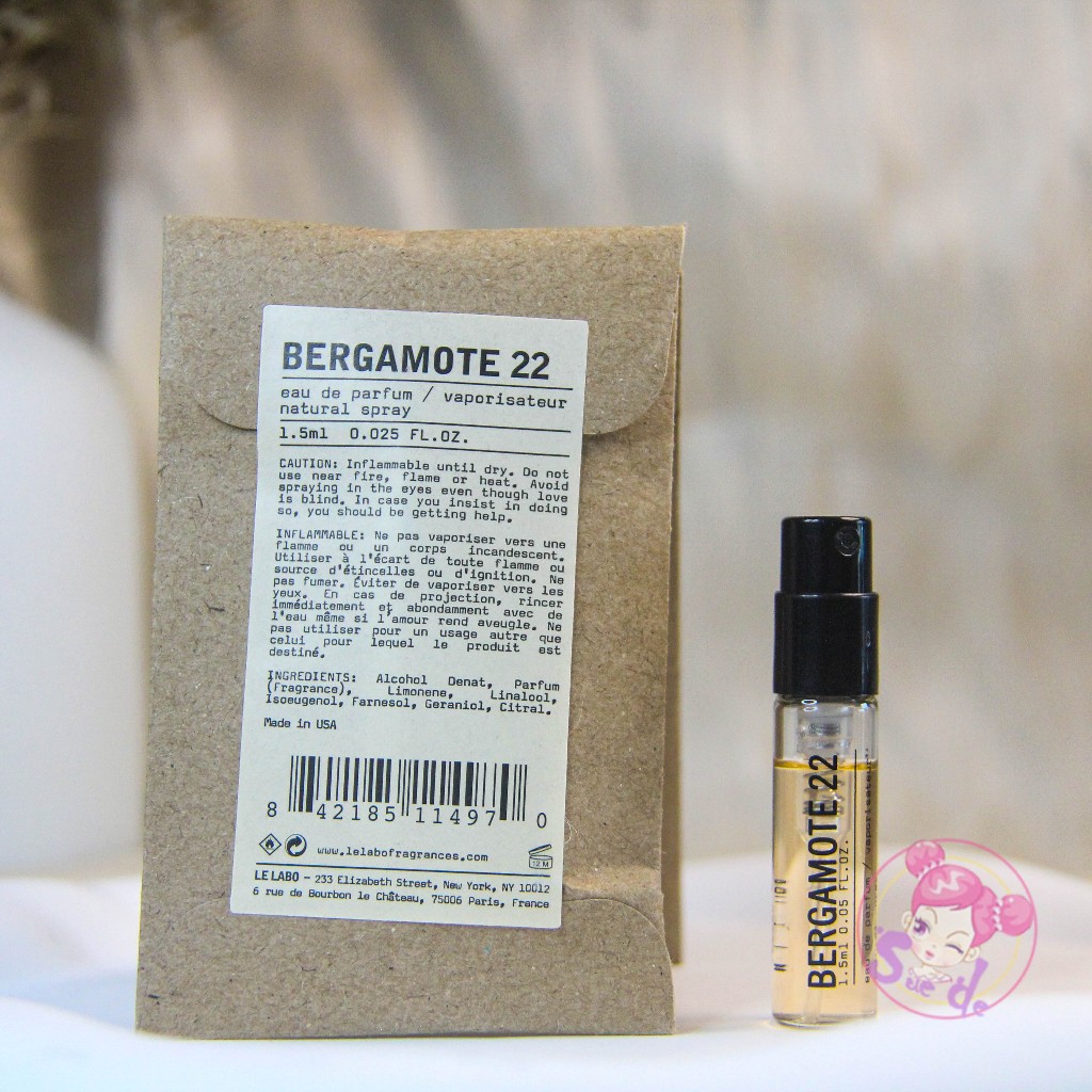 Le Labo Bergamot 22 Parfume 1.5ML Parfum Unisex EDP Mini 100% Original Tester Parfum