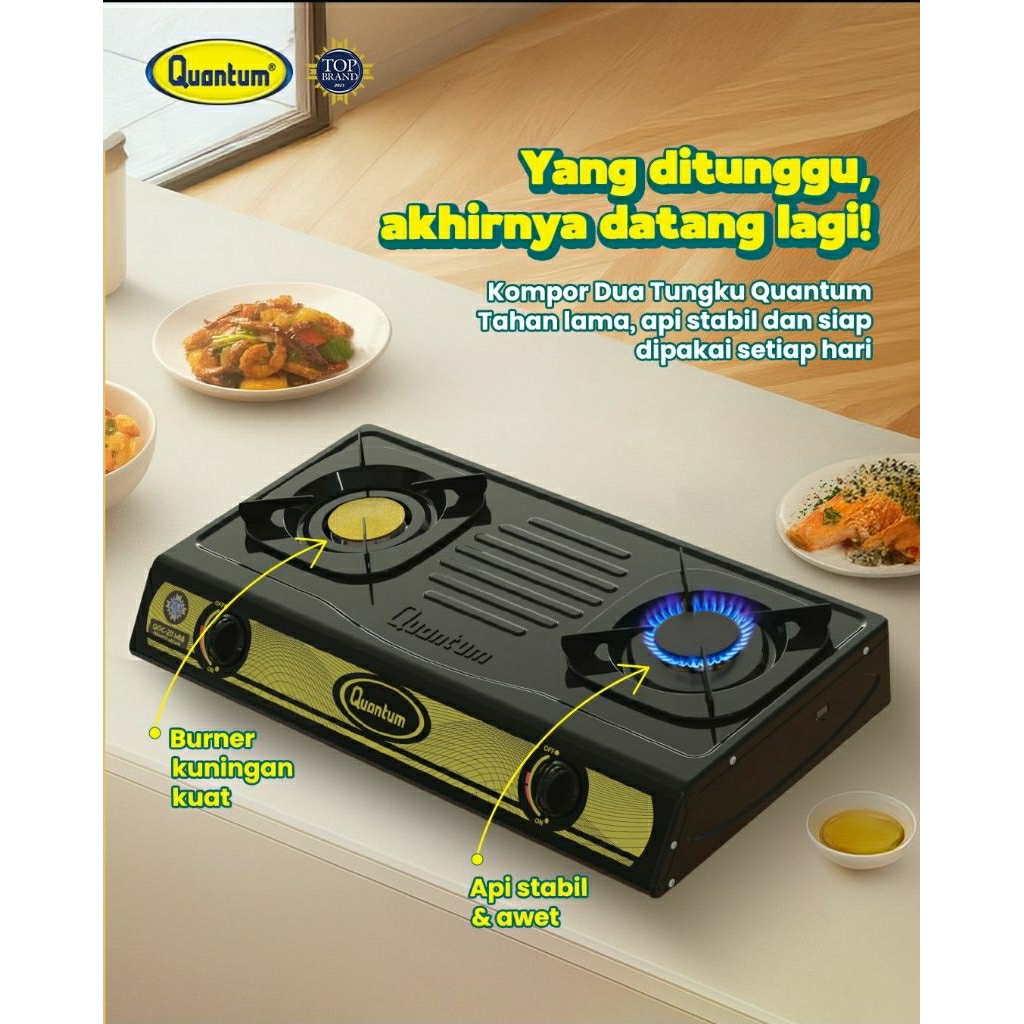 Quantum QGC-211 MBB Black Kompor 2 Tungku Garansi Resmi SNI