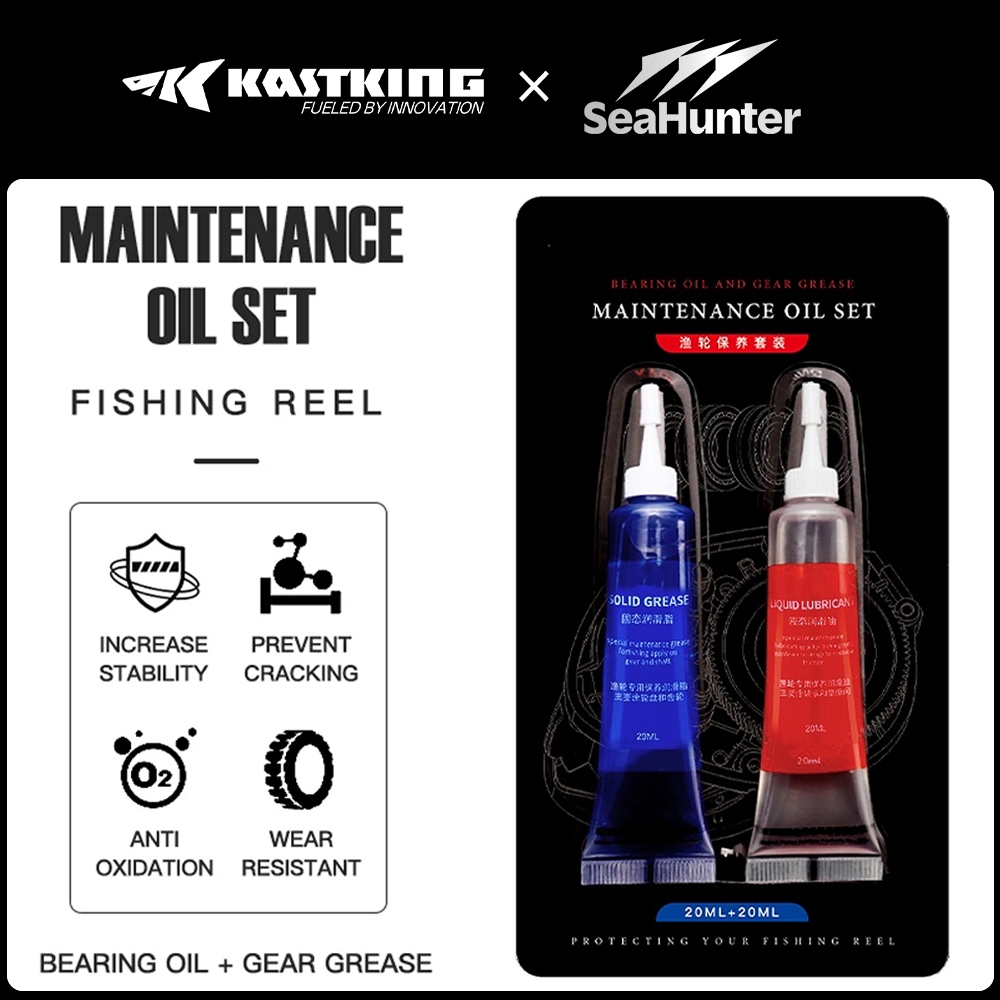 [OFFICIAL] KASTKING x SeaHunter Reel Oil 20ML+20ML, Bearing Oil+Gear Grease, reel lube pelumas minya