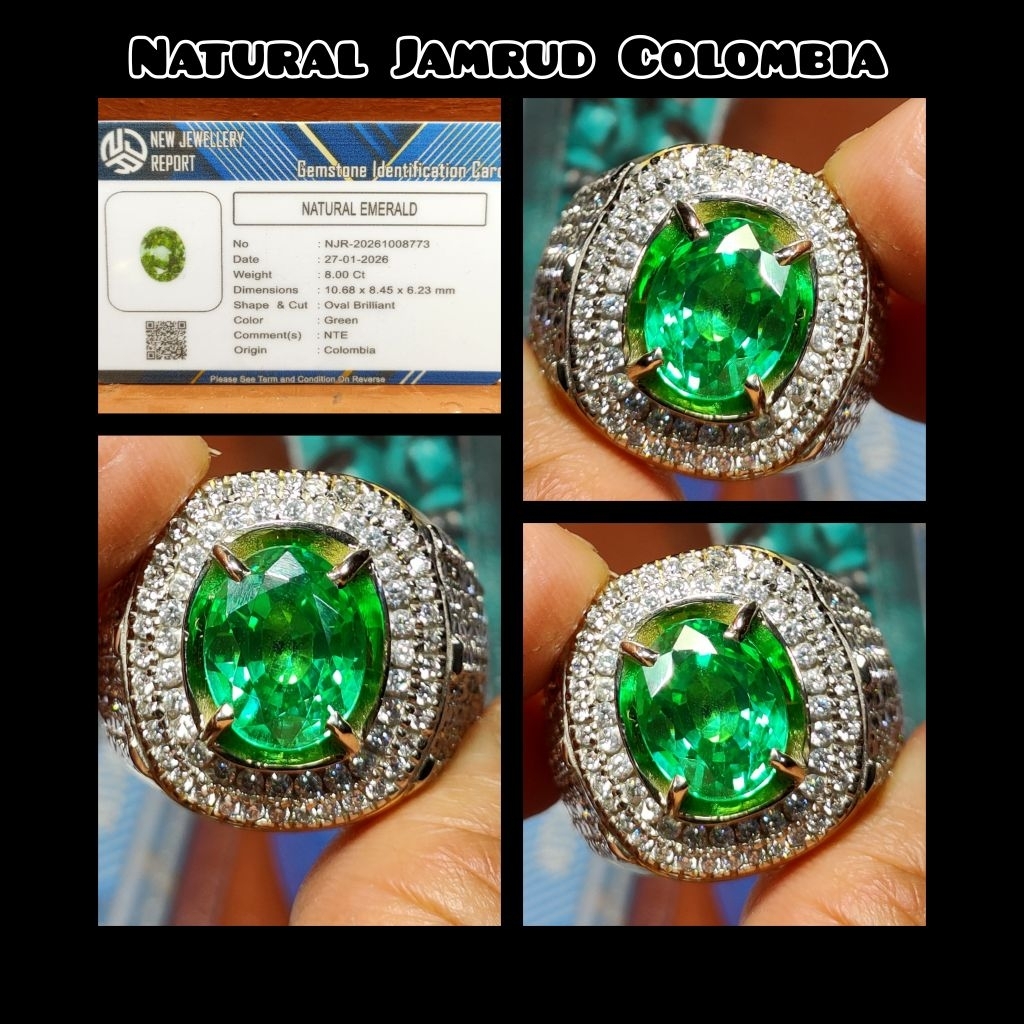 NATURAL BATU JAMRUD COLUMBIA KOTAK KRISTAL