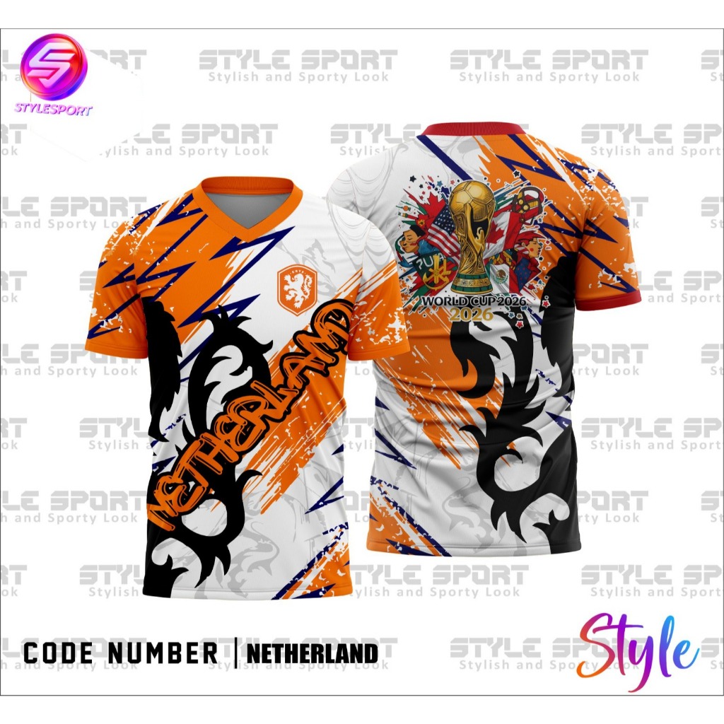 STYLE-kaos jersey belanda piala 2026 amerika kaos belanda piala dunia 2026 anak dan dewasa