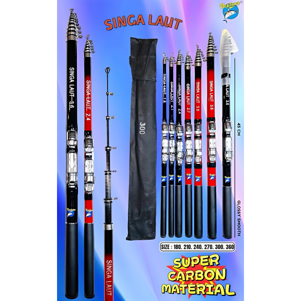 JORAN NEPTUNA SINGA LAUT BAHAN CARBON UK 180cm s/d 360cm