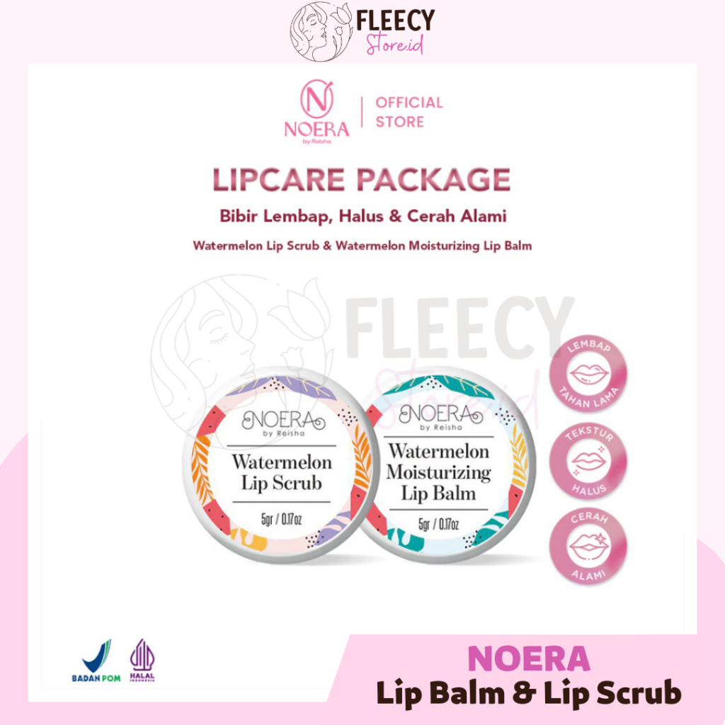 NOERA Watermelon Lip Scrub & Lip Balm BPOM