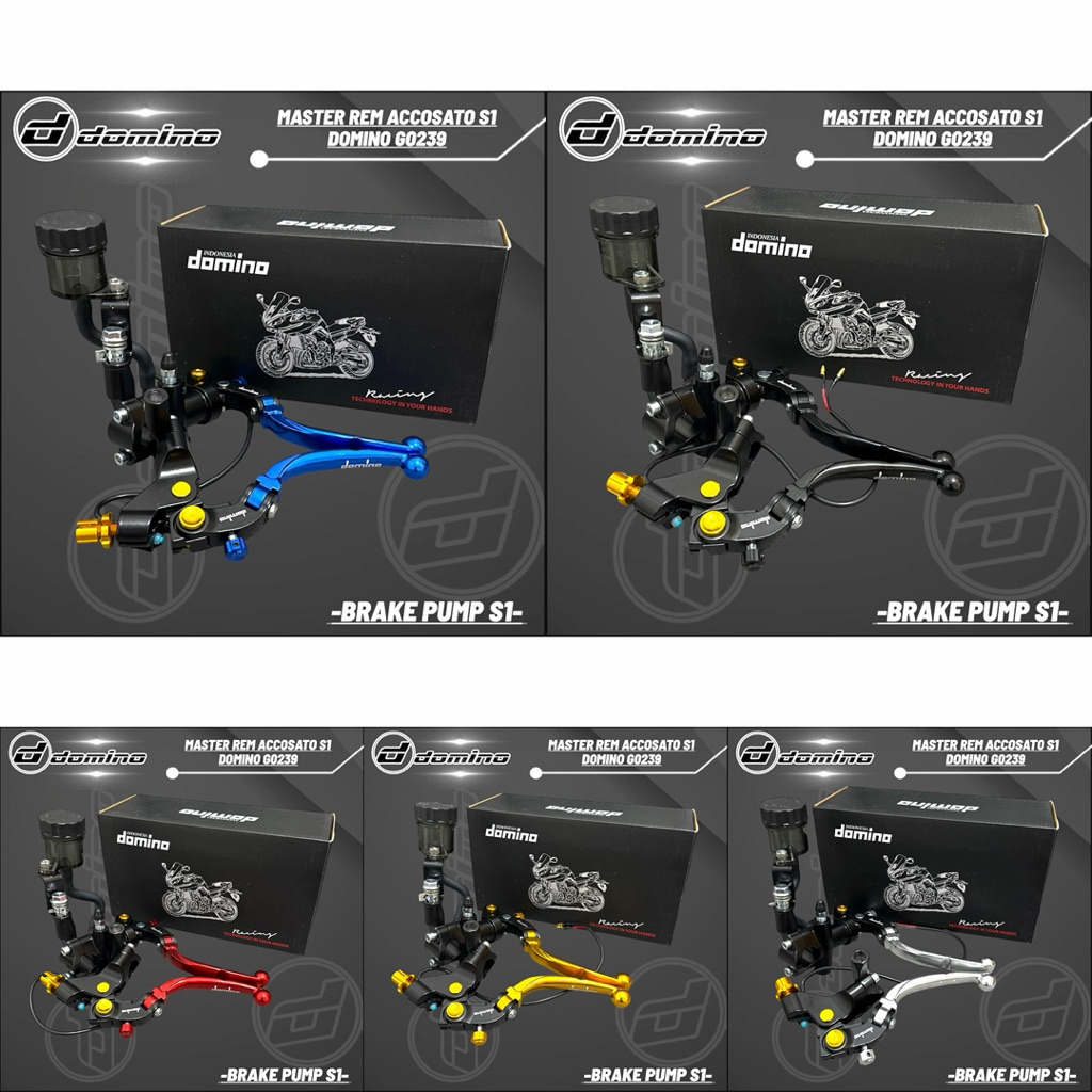 HANDLE MASTER REM ACCOSSATO DOMINO MODEL RCB S1 RADIAL 1SET KANAN KIRI KOPLING + 1 TABUNG MIKA UNIVE