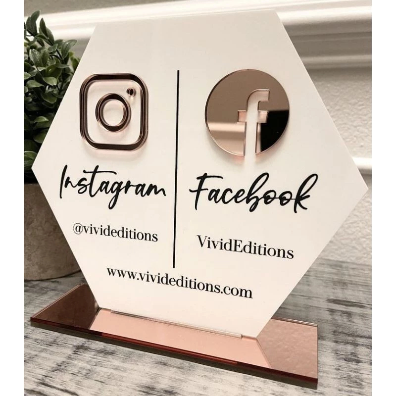Acrylic Social Media Bussiness Plakat Sosmed Toko
