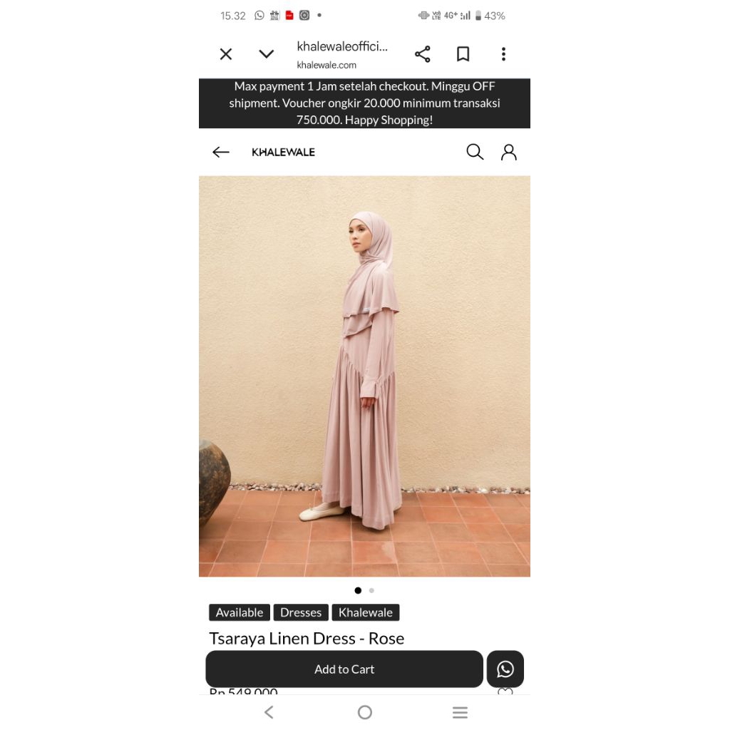 khalewale_Tsuraya linen dress_Rose