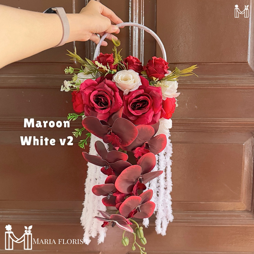 Flower Hoop Wedding Handbouquet Juntai - Buket Bunga Pernikahan Flower Hoop - Buket Pengantin Anggre