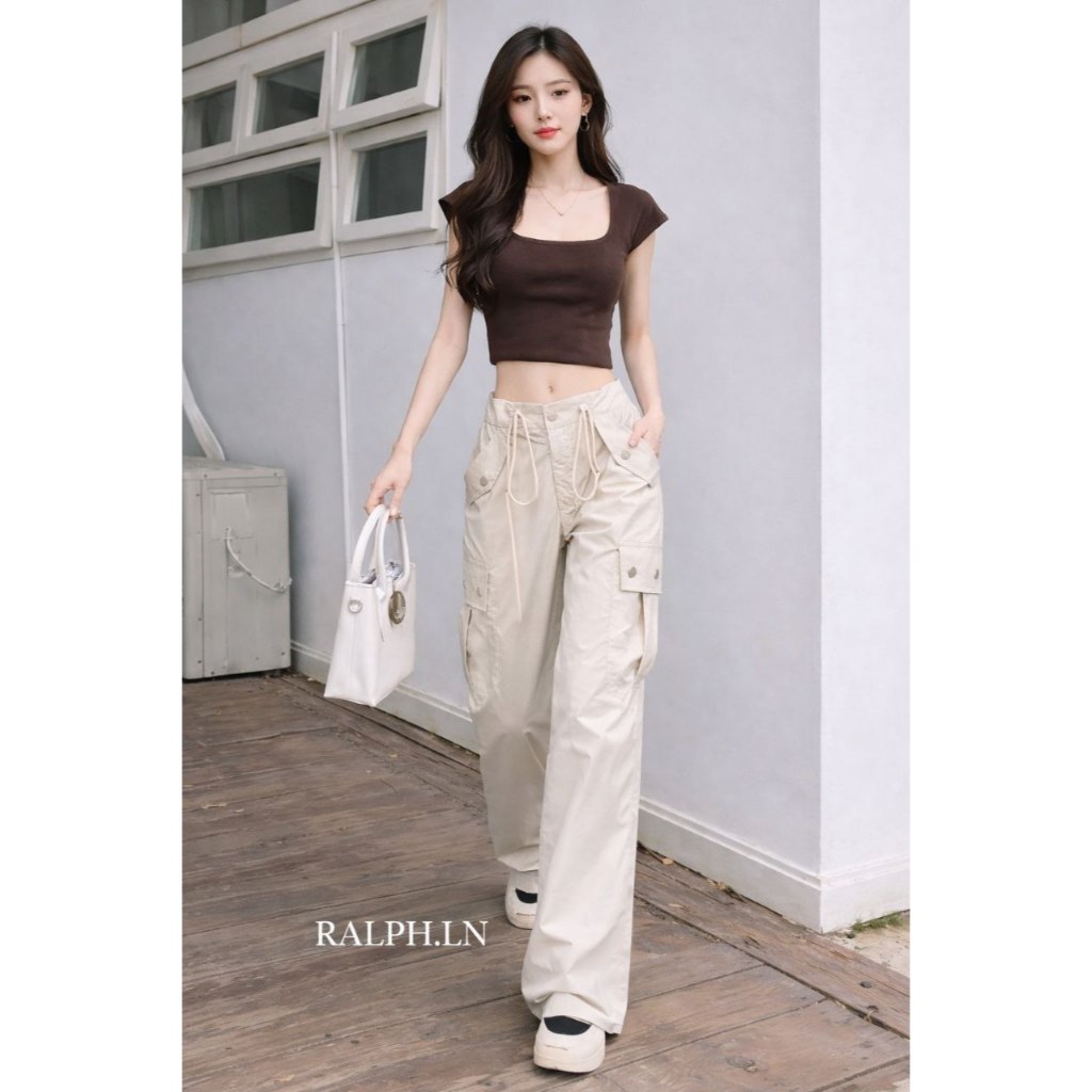 V.JESSIE celana wanita highwaist Korean style model Cargo Jogger celana wanita terbaru kekinian pali