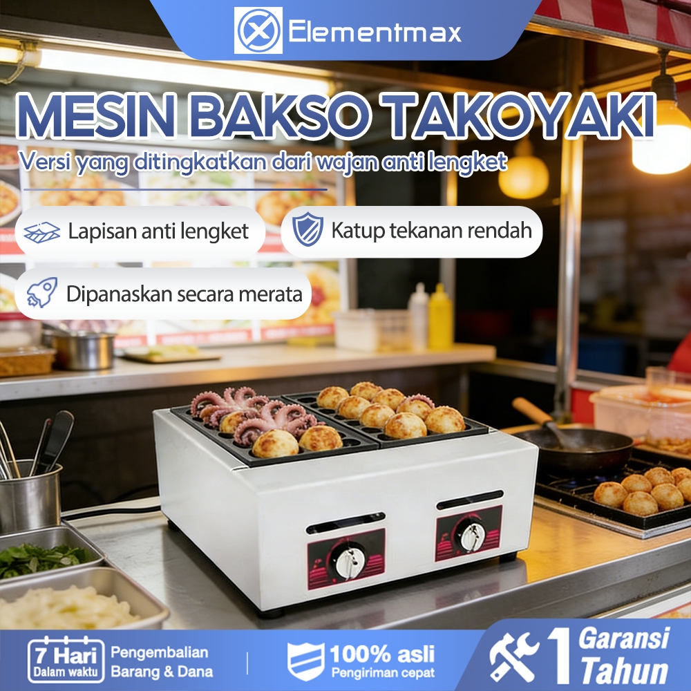 Mesin takoyaki cetakan takoyaki anti lengket Kompor Takoyaki Gas 56 Lubang Kompor takoyaki dan cetak