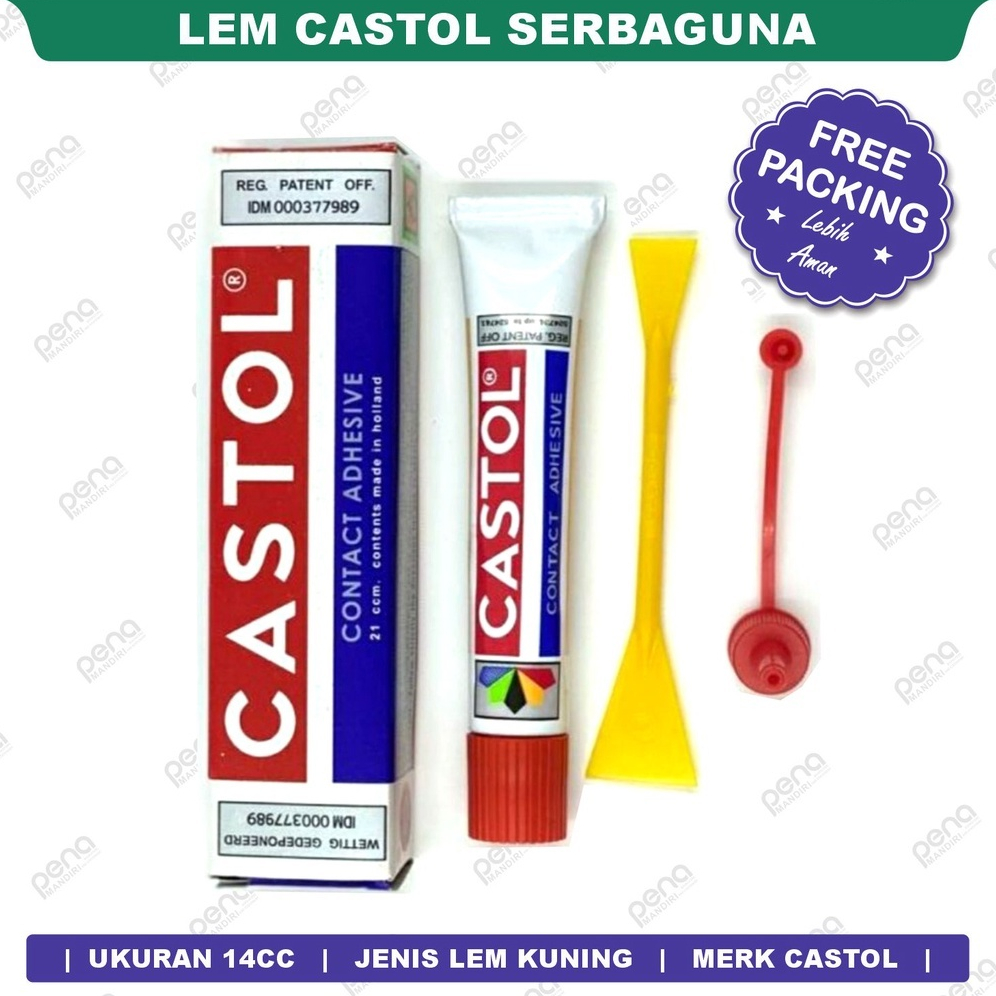 Castol Mini Lem Castol Lem Sepatu Lem Karet Castol Lem Kuning Tube Mini 14cc