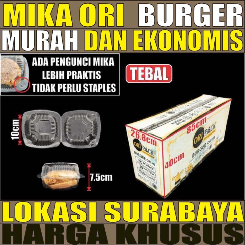 Mika Burger Murah Plastik Bening Roti Donut Hamburger /Dus 1500pcs HK SBY