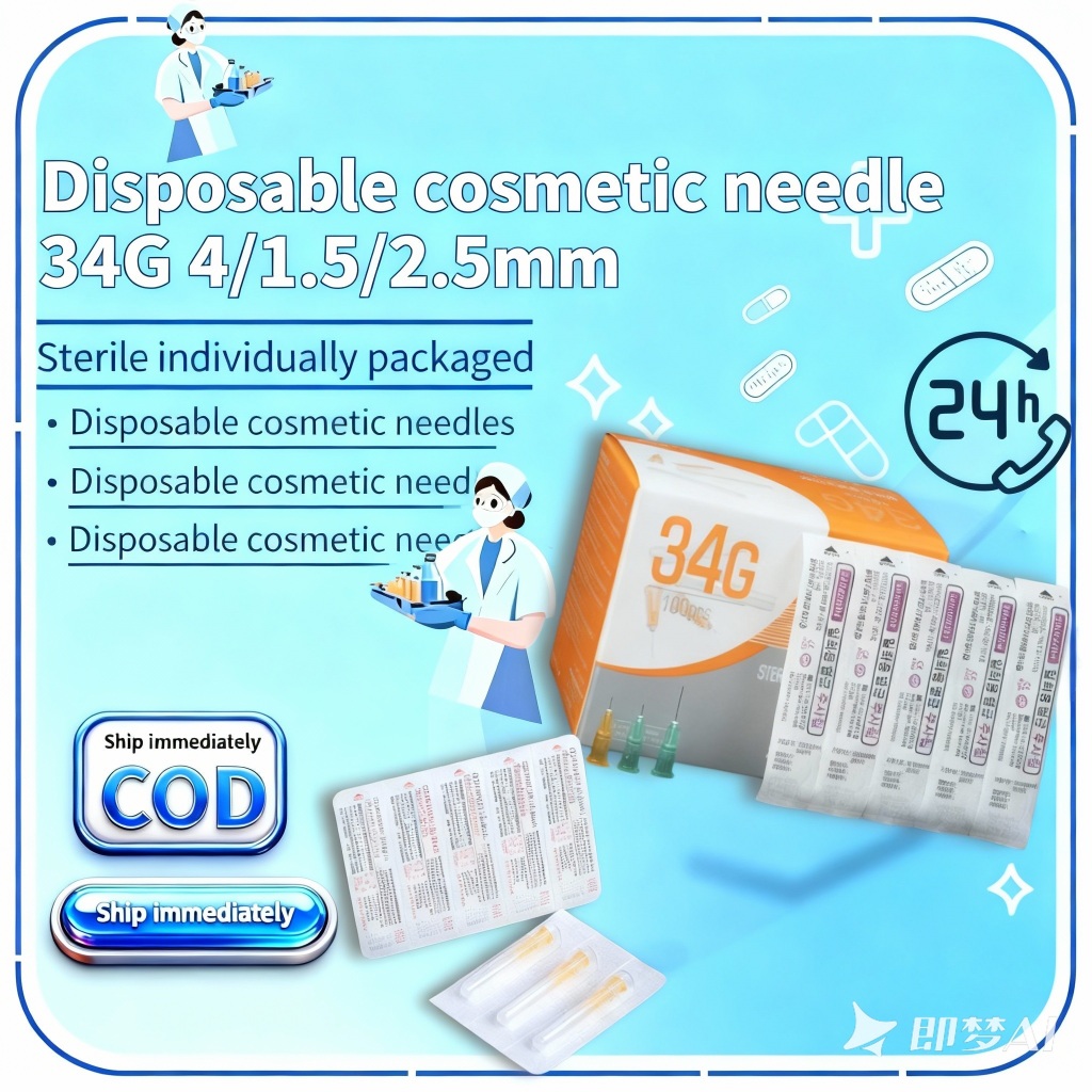 SUNGSHIM Jarum Meso 34G 4mm 1.5mm 2.5mm Untuk Injeksi Air Ringan Tidak Menimbulkan Rasa Sakit Kecil
