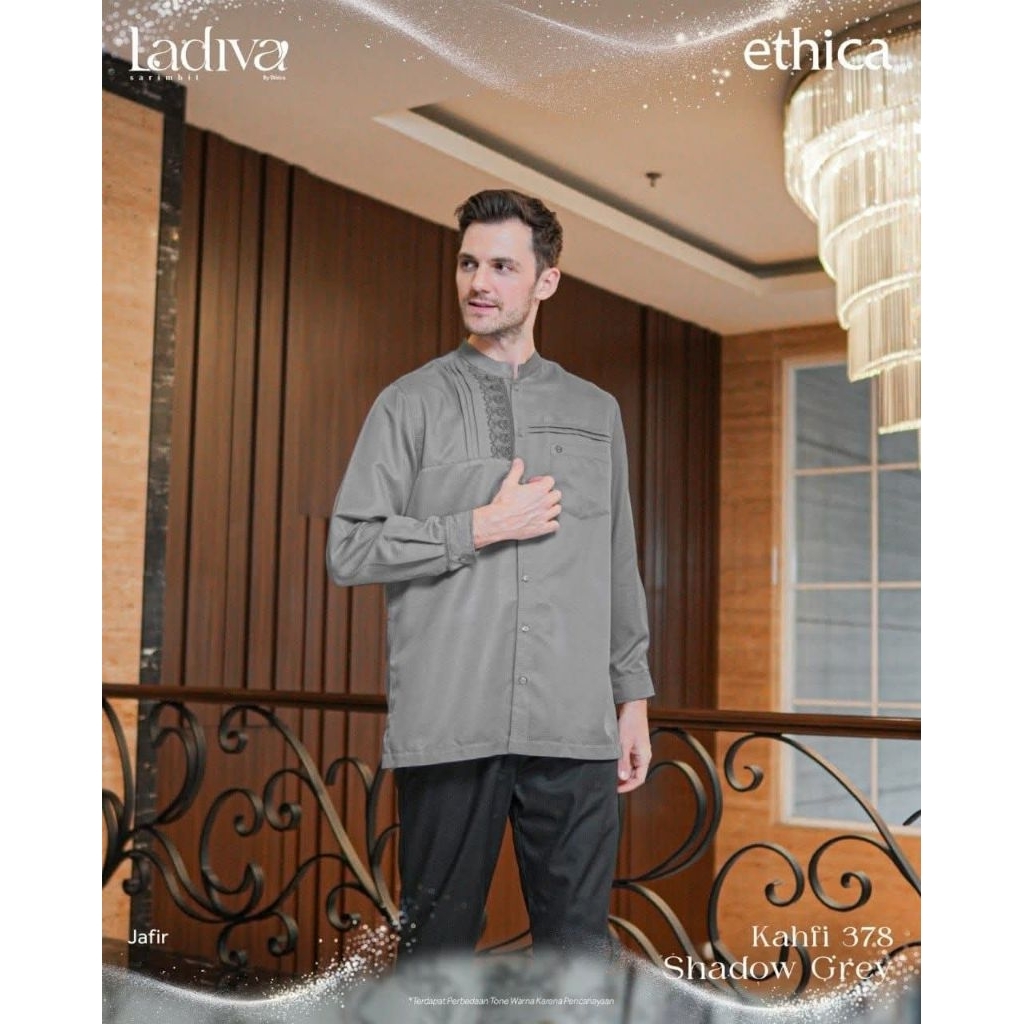 READY STOCK KAHFI SHADOW GREY LENGAN PANJANG BY ETHICA